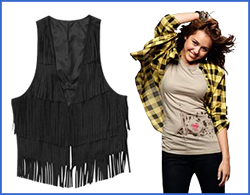 New Sueded Fringe Vest By Miley Cyrus! Click Here!